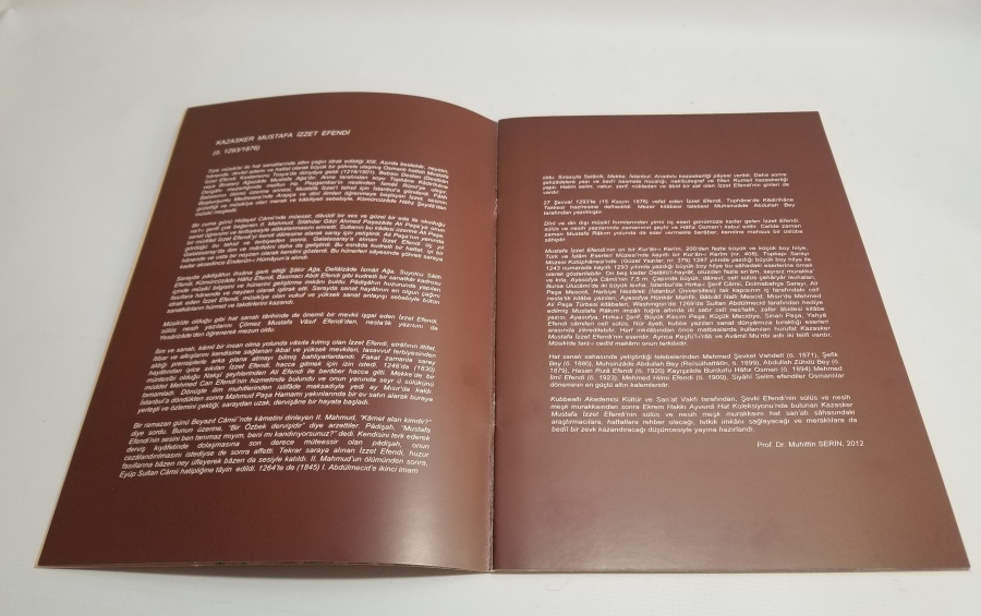 KAZASKER MUSTAFA İZZET EFENDİ'NİN HATLARI KONULU PRESTİJ KİTAP