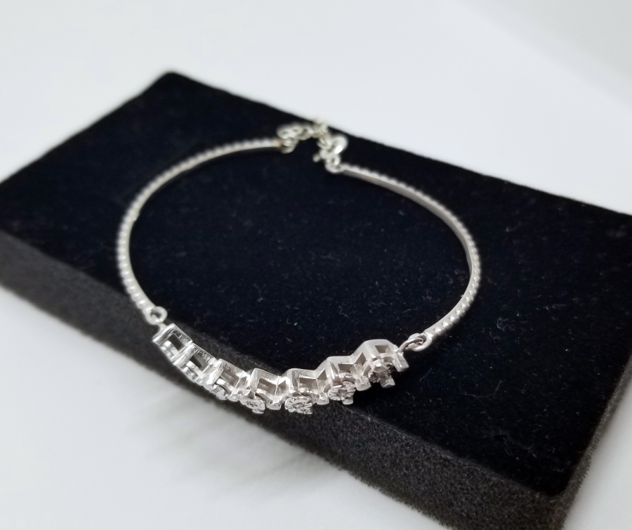 PIRLANTA TAŞLI GÜMÜŞ BİLEZİK - BİLEKLİK