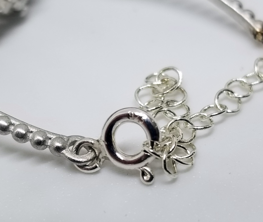 PIRLANTA TAŞLI GÜMÜŞ BİLEZİK - BİLEKLİK