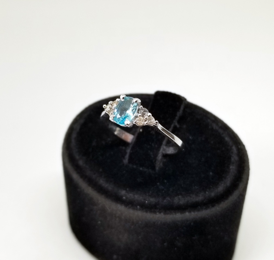 AQUAMARİN VE PIRLANTA TAŞLI ÖZEL YAPIM YÜZÜK