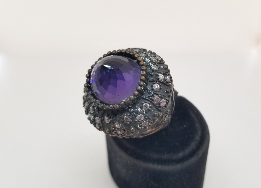 KABARTMA İŞÇİLİKLİ BÜYÜK BOY HÜRREM MODEL ÖZEL YAPIM YÜZÜK