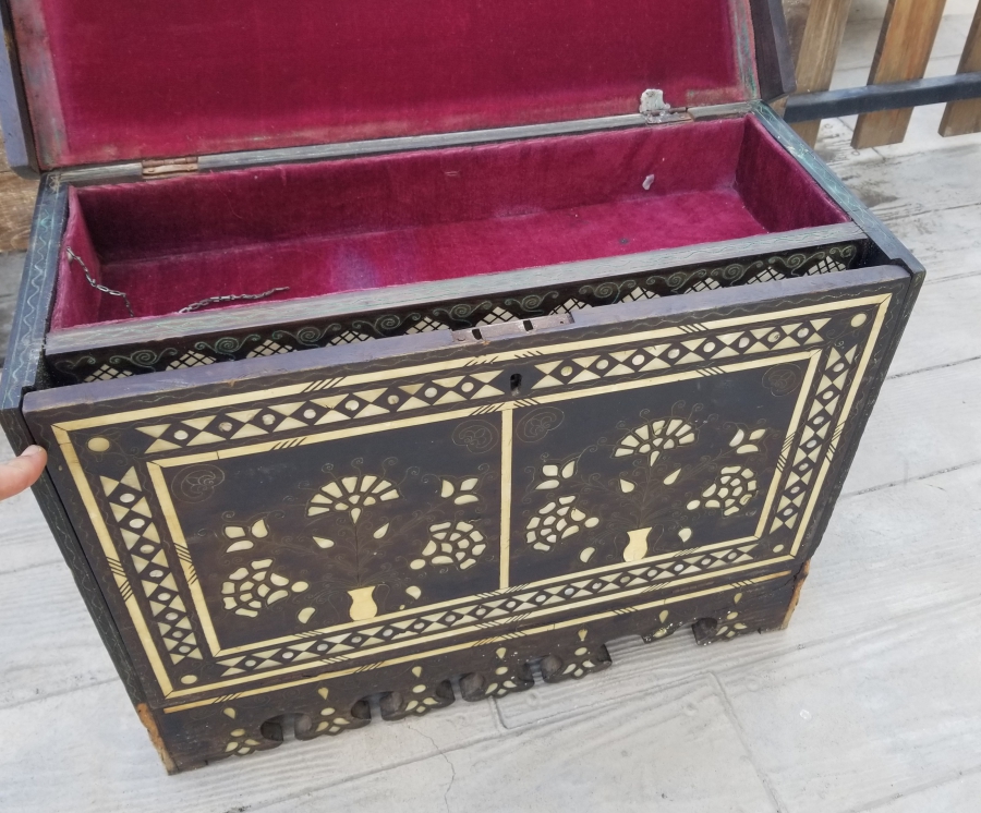 SEDEF ÇAKMA İŞÇİLİKLİ OSMANLI DÖNEMİ BÜYÜK BOY NADİR HATTAT SANDIĞI