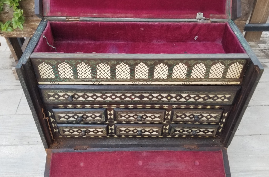 SEDEF ÇAKMA İŞÇİLİKLİ OSMANLI DÖNEMİ BÜYÜK BOY NADİR HATTAT SANDIĞI