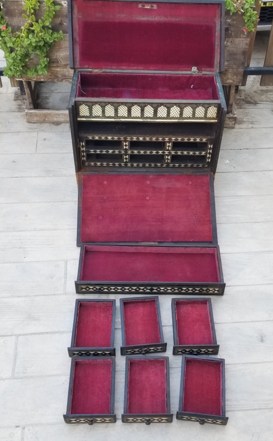 SEDEF ÇAKMA İŞÇİLİKLİ OSMANLI DÖNEMİ BÜYÜK BOY NADİR HATTAT SANDIĞI