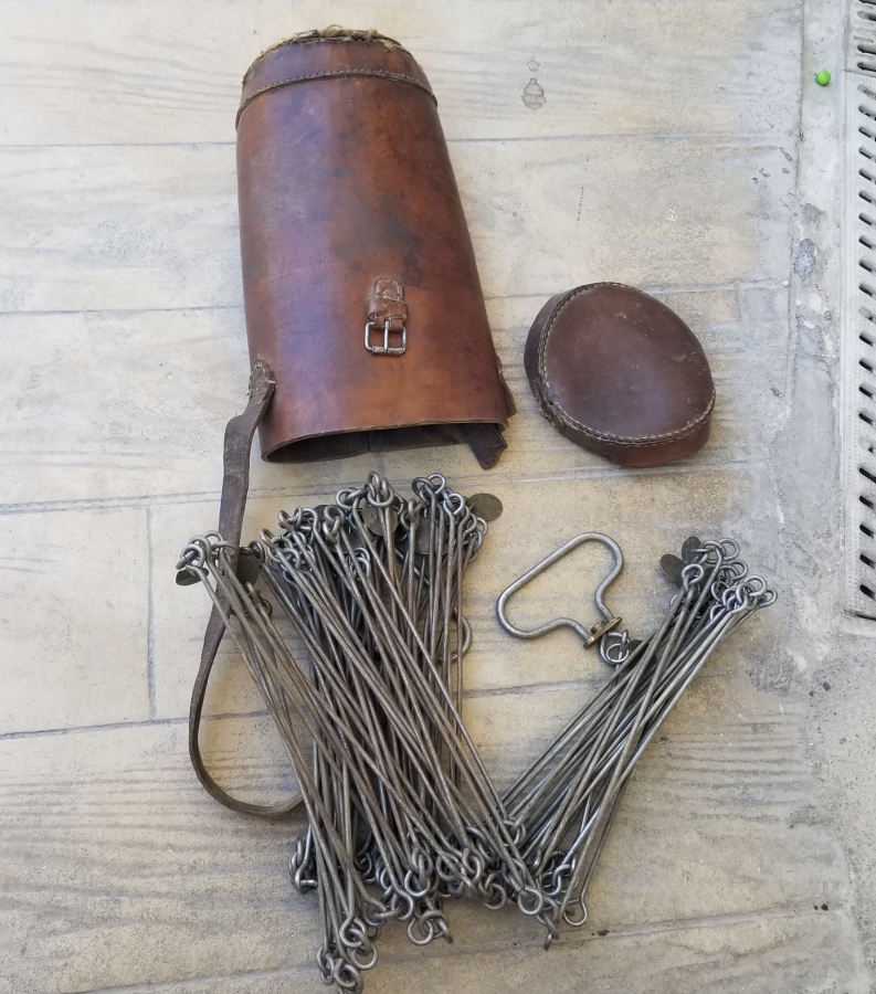 OSMANLI DÖNEMİ ORİJİNAL DERİ KABINDA NADİR GUNTERS ZİNCİRİ