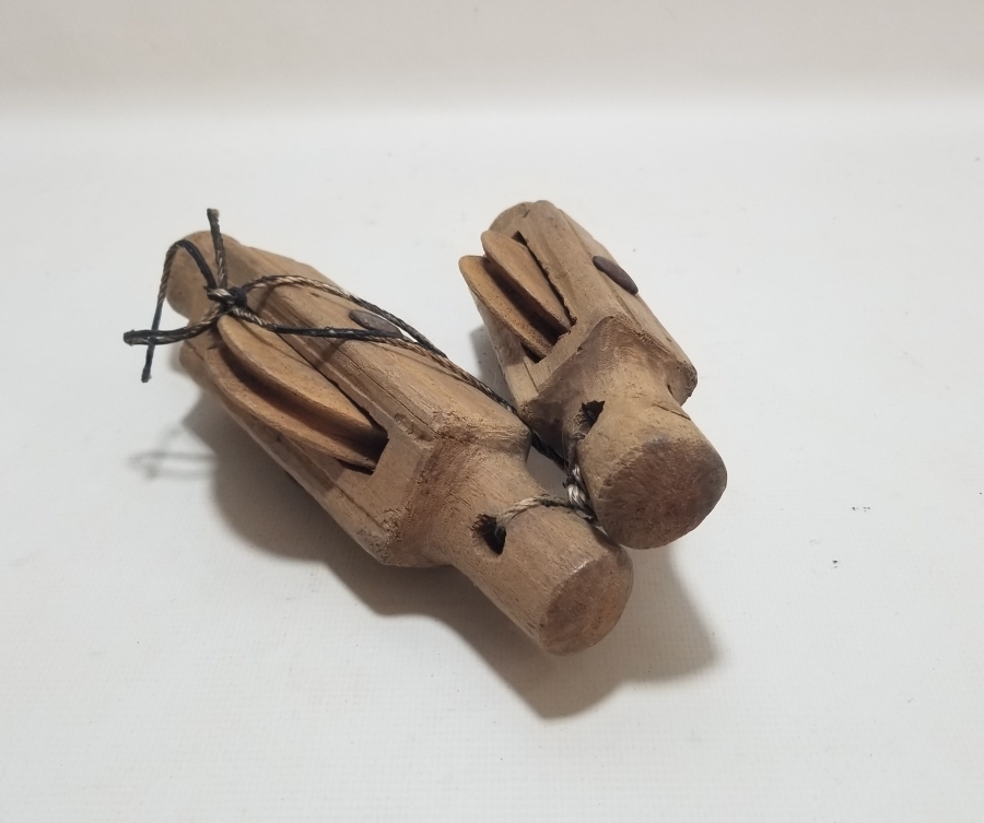 OSMANLI DÖNEMİ EL YAPIMI İKİ ADET AHŞAP DOKUMA TEZGAHI MAKARASI