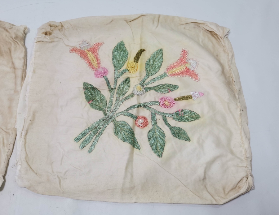 İPEK İŞLEMELİ OSMANLI DÖNEMİ EL  YAPIMI YASTIK YÜZÜ