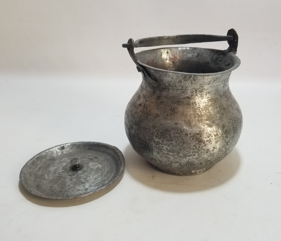 OSMANLI DÖNEMİ KAPAKLI BAKIR YOĞURT BAKRACI