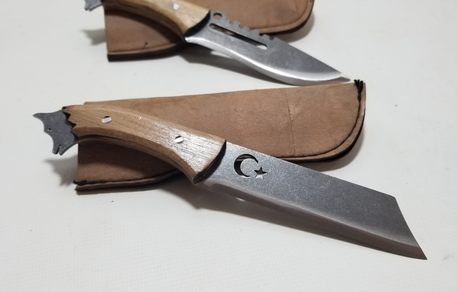 ÖZEL YAPIM KURT BAŞLI KAMPÇI BIÇAKLARI LOTU