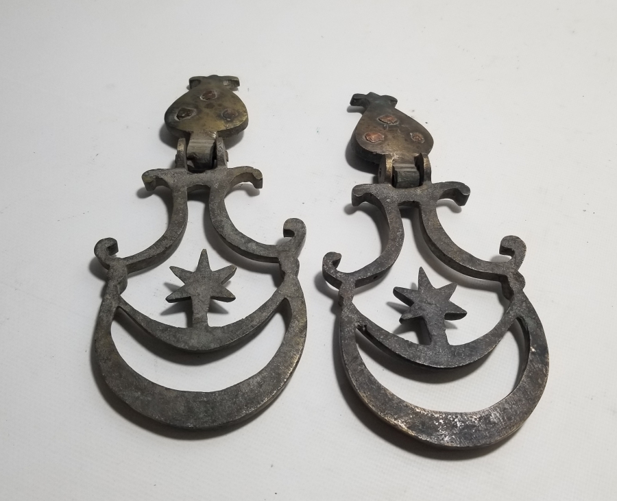 OSMANLI DÖNEMİ AY YILDIZ FORMLU NADİR SÜLEYMANİYE PAŞA MANGALI TUTMACI TAKIMI