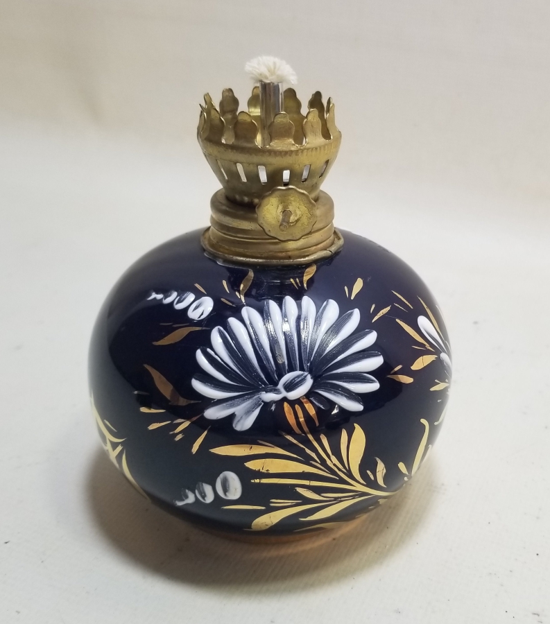 EL BOYAMA İŞÇİLİKLİ ANTİKA PORSELEN FRANSIZ GAZ LAMBASI