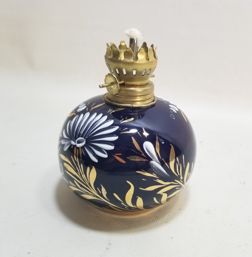 EL BOYAMA İŞÇİLİKLİ ANTİKA PORSELEN FRANSIZ GAZ LAMBASI