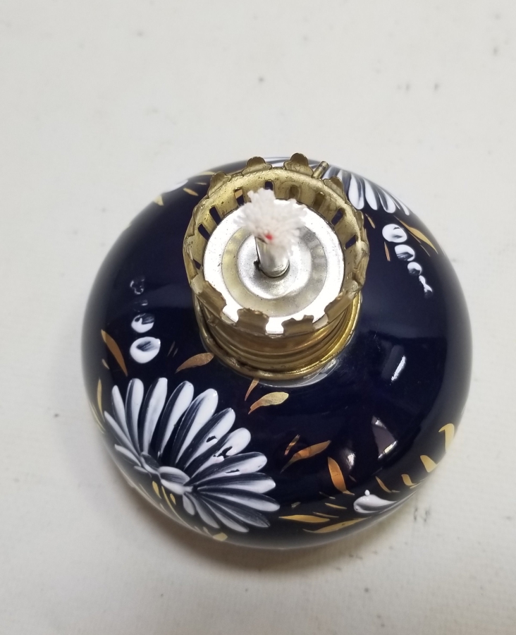 EL BOYAMA İŞÇİLİKLİ ANTİKA PORSELEN FRANSIZ GAZ LAMBASI