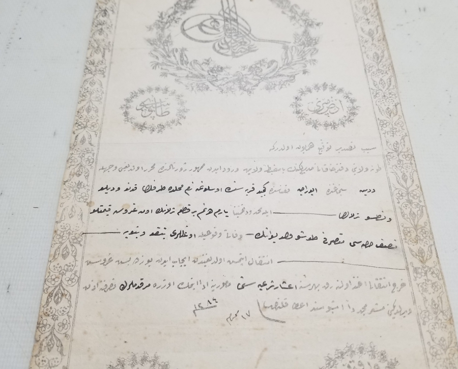 ABDÜLAZİZ HAN DÖNEMİ SARAYDAN VERİLMİŞ EL YAZMA NADİR SENEDİ HAKANİ