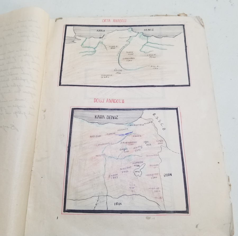 1940LARDAN ANTİKA BOL ÇİZİMLİ COĞRAFYA DEFTERİ