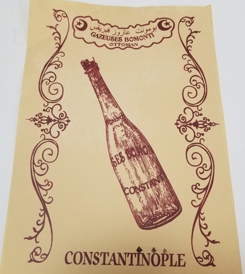 OSMANLI DÖNEMİ ÇOK NADİR BOMONTİ GAZOZ REKLAMI AFİŞİ
