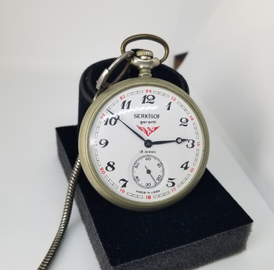 ORJİNAL KÖSTEĞİ İLE KURMALI ANTİKA DENİZCİ CEP SAATİ