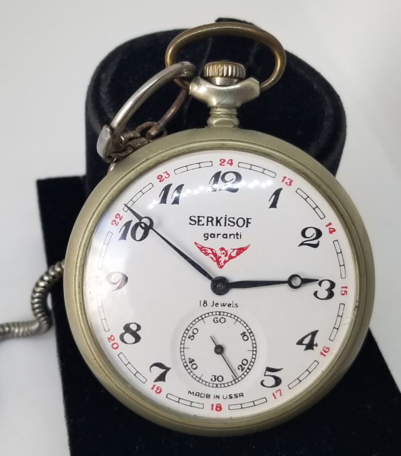 ORJİNAL KÖSTEĞİ İLE KURMALI ANTİKA DENİZCİ CEP SAATİ