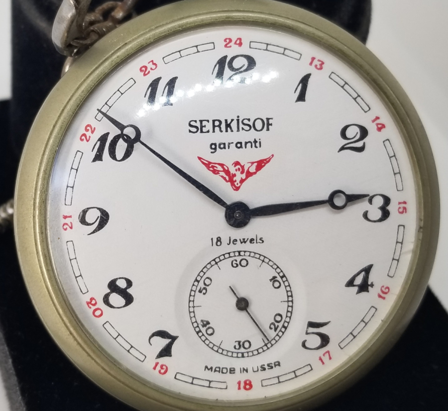 ORJİNAL KÖSTEĞİ İLE KURMALI ANTİKA DENİZCİ CEP SAATİ