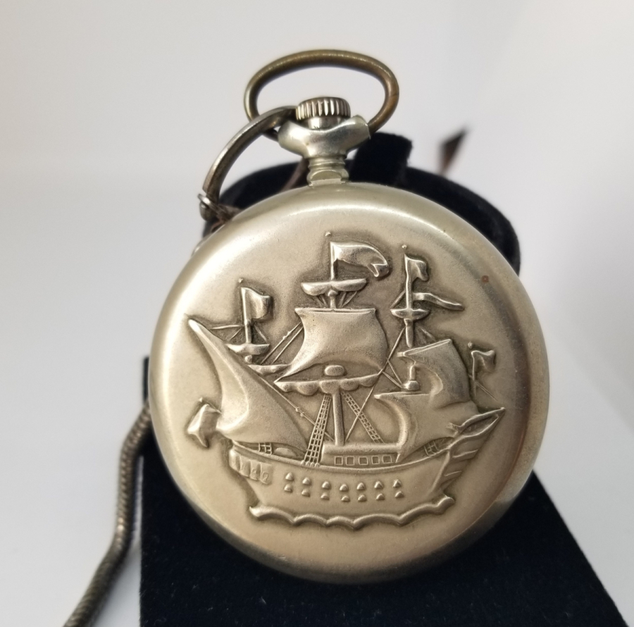 ORJİNAL KÖSTEĞİ İLE KURMALI ANTİKA DENİZCİ CEP SAATİ