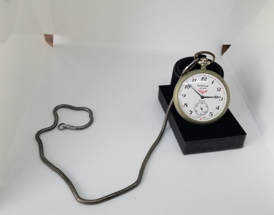 ORJİNAL KÖSTEĞİ İLE KURMALI ANTİKA DENİZCİ CEP SAATİ