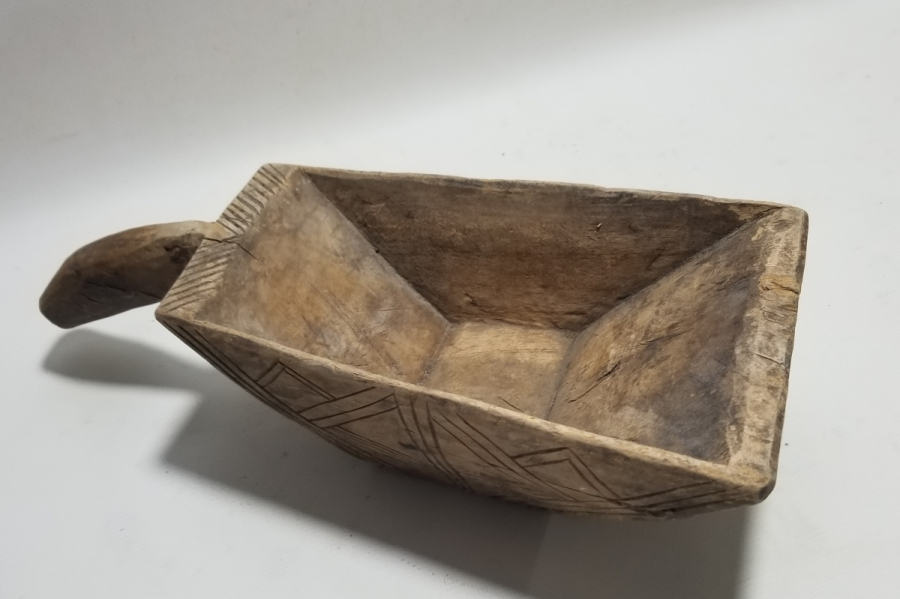 OSMANLI DÖNEMİ NADİR EL OYMA AHŞAP KAHVECİ KÜREĞİ - KAHVE KÜREĞİ