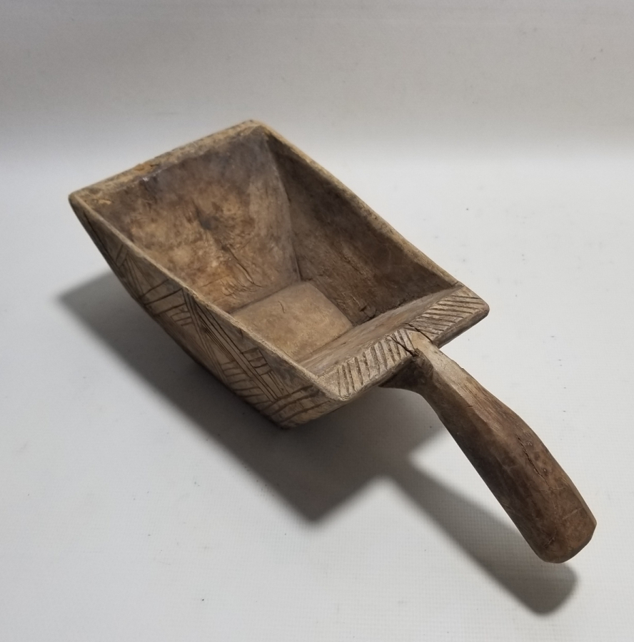 OSMANLI DÖNEMİ NADİR EL OYMA AHŞAP KAHVECİ KÜREĞİ - KAHVE KÜREĞİ