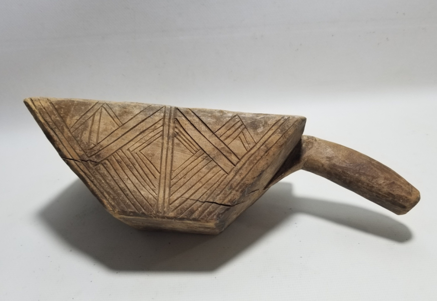 OSMANLI DÖNEMİ NADİR EL OYMA AHŞAP KAHVECİ KÜREĞİ - KAHVE KÜREĞİ