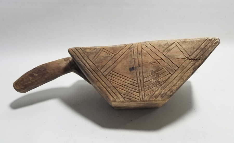 OSMANLI DÖNEMİ NADİR EL OYMA AHŞAP KAHVECİ KÜREĞİ - KAHVE KÜREĞİ