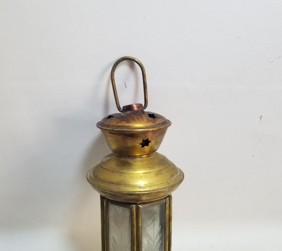 OSMANLI DÖNEMİ KRİSTAL CAMLI ANTİKA EL MUMLUĞU