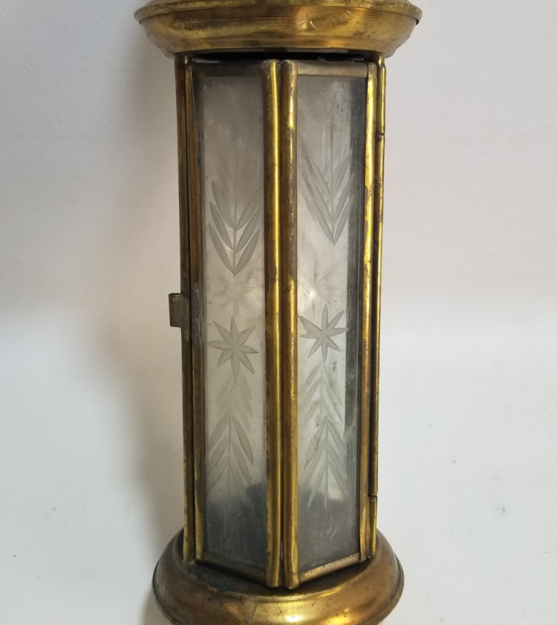 OSMANLI DÖNEMİ KRİSTAL CAMLI ANTİKA EL MUMLUĞU