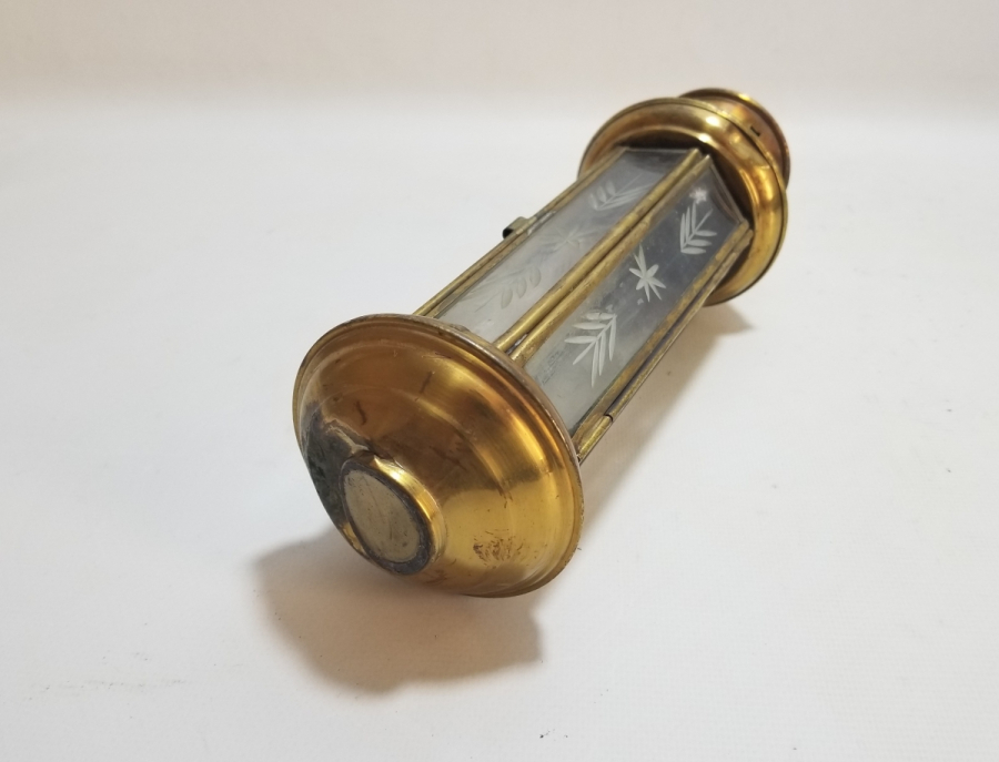 OSMANLI DÖNEMİ KRİSTAL CAMLI ANTİKA EL MUMLUĞU