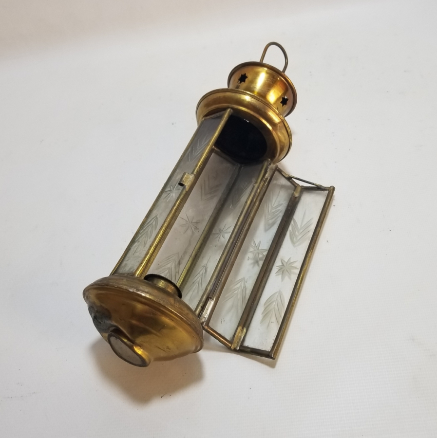 OSMANLI DÖNEMİ KRİSTAL CAMLI ANTİKA EL MUMLUĞU