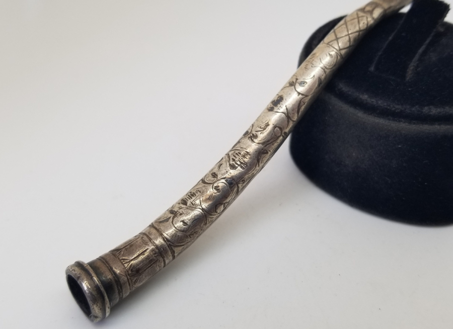 OSMANLI DÖNEMİ SAVAT İŞÇİLİKLİ GÜMÜŞ SİGARA AĞIZLIĞI