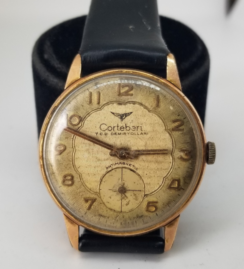 ALTIN KAPLAMA ANTİKA CORTEBERT KURMALI KOL SAATİ