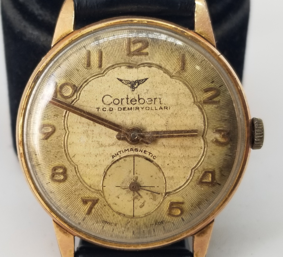 ALTIN KAPLAMA ANTİKA CORTEBERT KURMALI KOL SAATİ