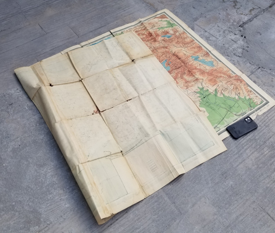 CUMHURİYET BAŞLARI DEV BOYDA OSMANLICA YAZILI TÜRKİYE HARİTASI