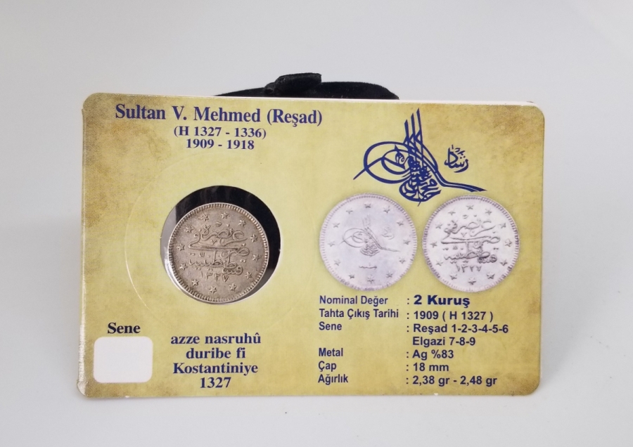 SULTAN MEHMET REŞAT HAN DÖNEMİ GÜMÜŞ 2 KURUŞ MECİDİYE