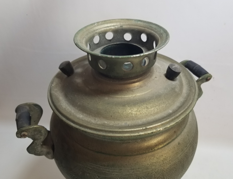 ÜZERİ AYETLERLE DEKORLU ANTİKA SEMAVER