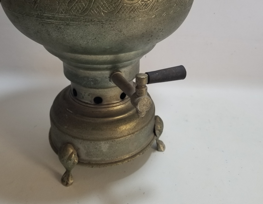 ÜZERİ AYETLERLE DEKORLU ANTİKA SEMAVER