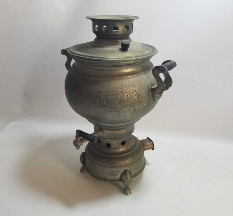 ÜZERİ AYETLERLE DEKORLU ANTİKA SEMAVER