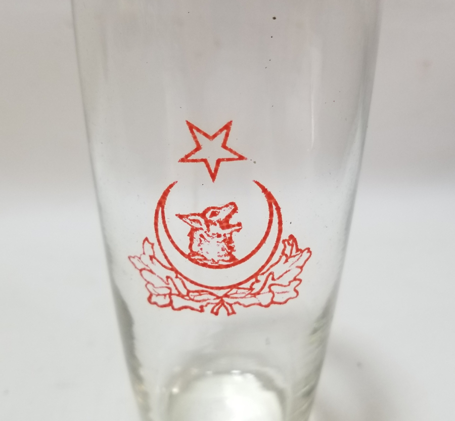 CUMHURİYET BAŞLARI ÇOK NADİR ÜZERİ BOZKURT VE AY YILDIZLI BARDAK