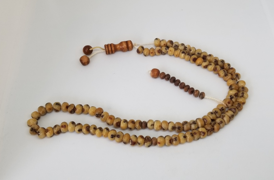 HURMA ÇEKİRDEĞİNDEN YAPILMIŞ OSMANLI DÖNEMİ 99 LUK NAMAZ TESPİHİ