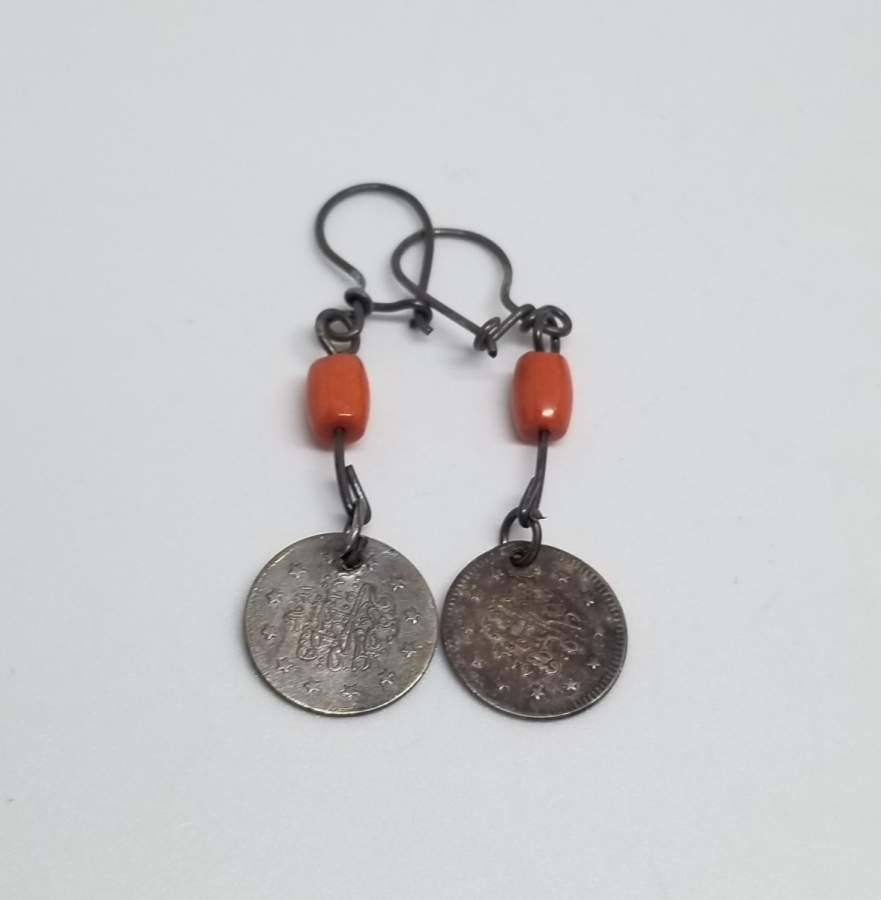 MERCANLI VE OSMANLI PARALI ÖZEL YAPIM GÜMÜŞ KÜPE