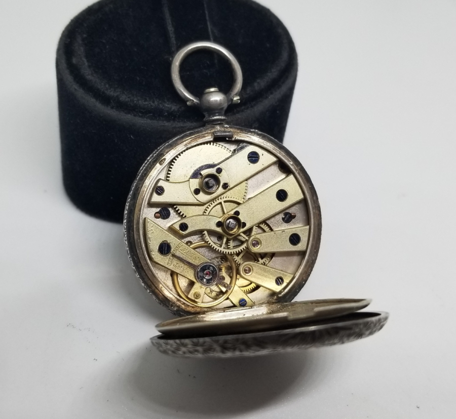 KADRANI ALTIN VE VAV HARFLERİYLE BEZELİ OSMANLI DÖNEMİ GÜMÜŞ CEP SAATİ