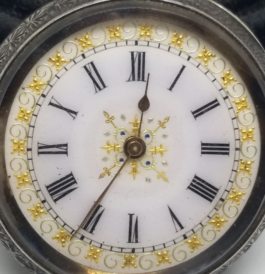 KADRANI ALTIN VE VAV HARFLERİYLE BEZELİ OSMANLI DÖNEMİ GÜMÜŞ CEP SAATİ