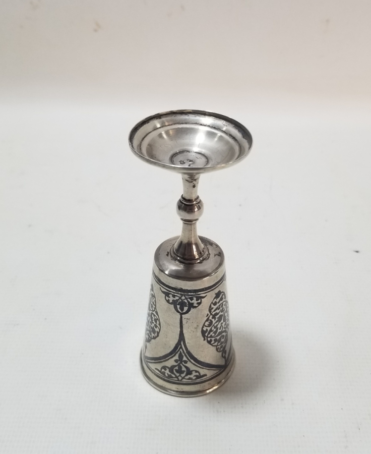 ANTİKA GÜMÜŞ SAVATLI RUS KADEH