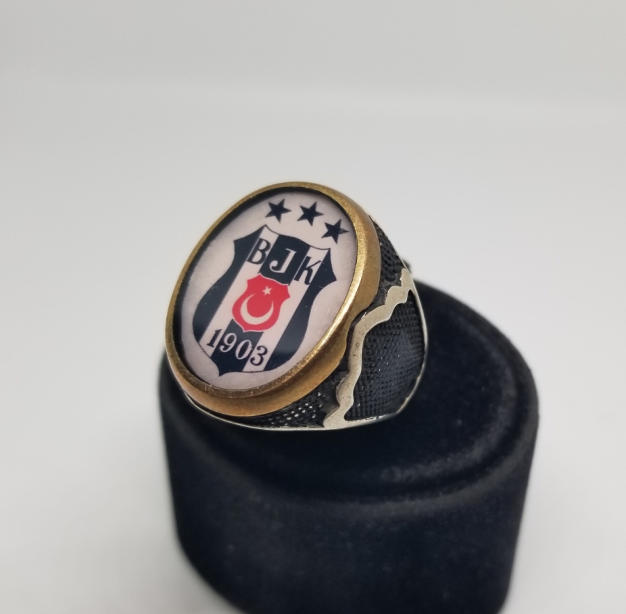 ÖZEL YAPIM GÜMÜŞ BEŞİKTAŞ TARAFTAR YÜZÜĞÜ