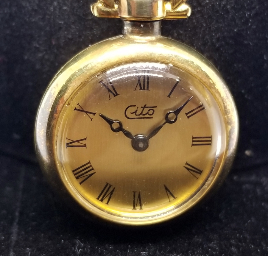 ALTIN KAPLAMA ZENNE BOY ANTİKA KURMALI CEP SAATİ