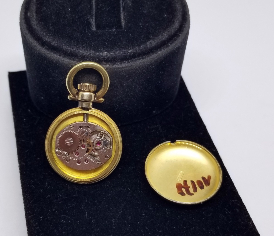 ALTIN KAPLAMA ZENNE BOY ANTİKA KURMALI CEP SAATİ